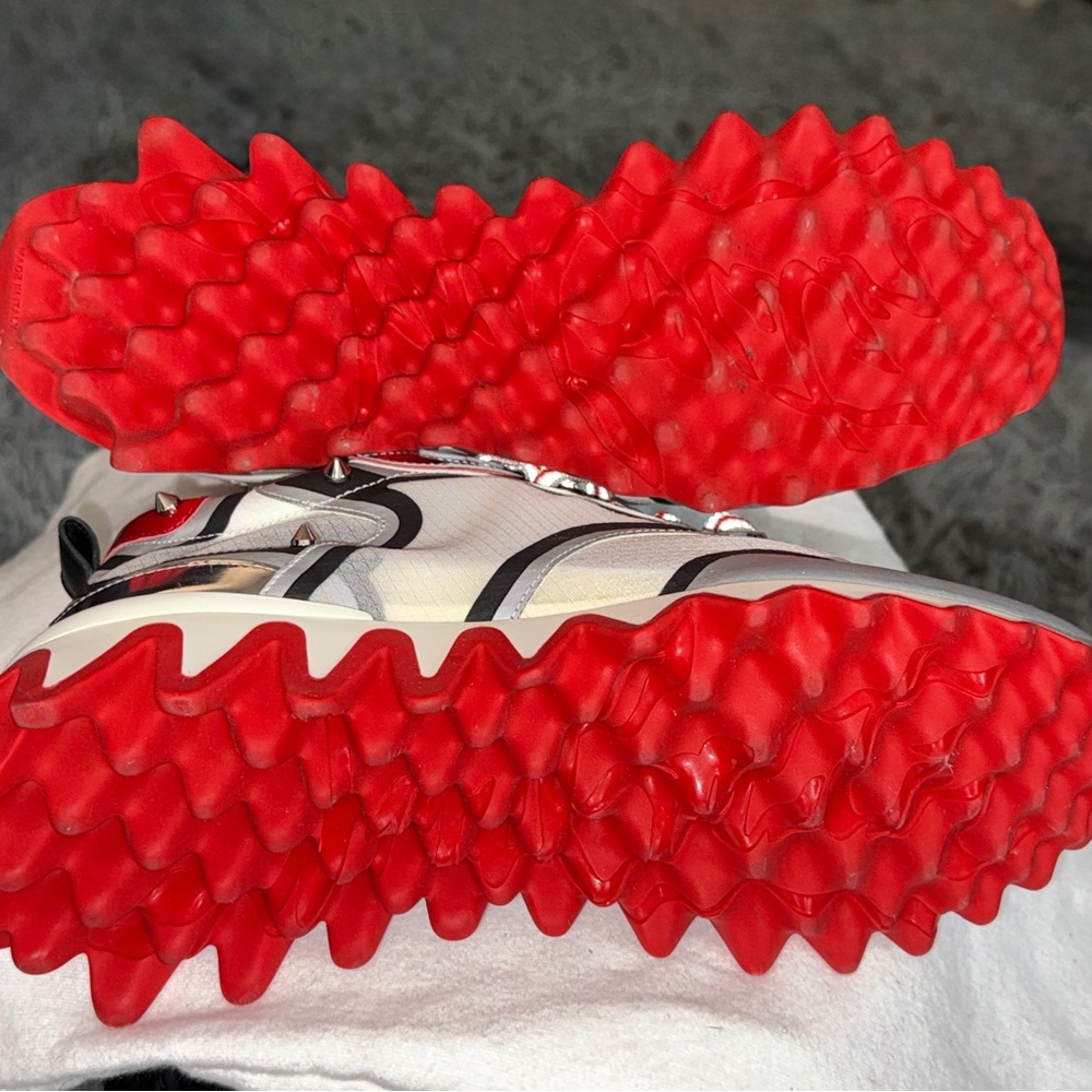 Christian Louboutin Red and Black Sneakers